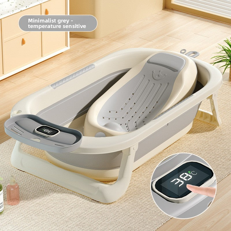 Temperature Sensing Baby Bathtub with Foldable Design