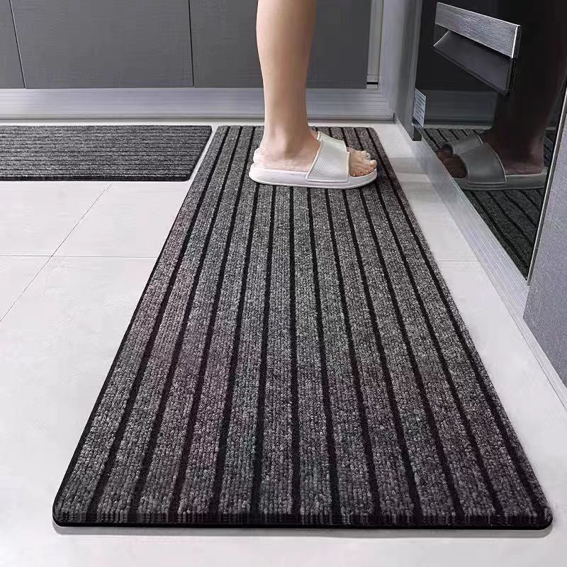 Modern Striped Crystal Velvet Non-Slip Entrance Mat