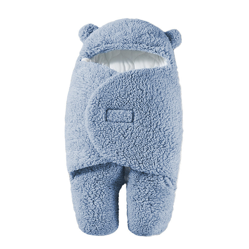 Autumn Winter Thickened Baby Swaddle Sleeping Bag with Anti-Startling Feature
