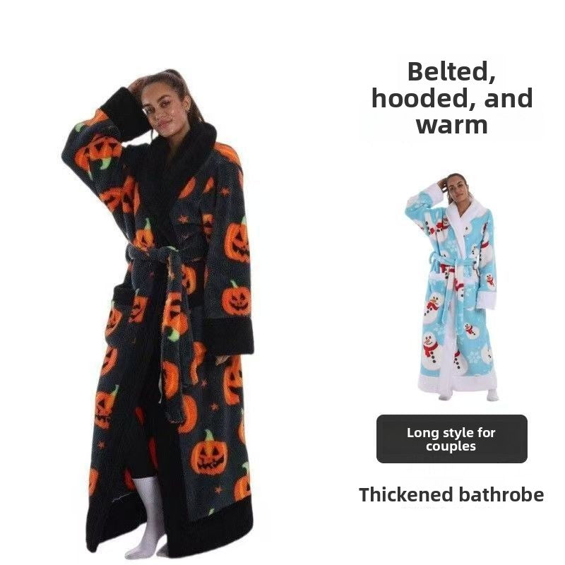 Fleece Bathrobe with Hood