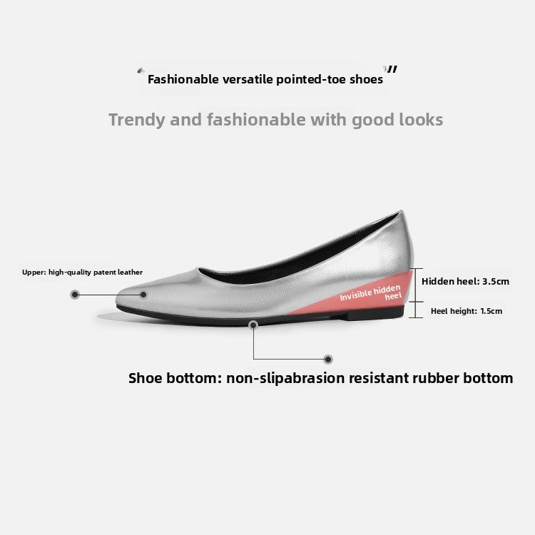 Womens Patent Leather Pointed Toe Flats