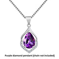 Drop-Shaped Imitation Silver Crystal Pendant Necklace