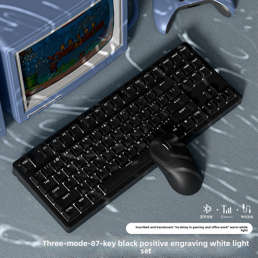 Wireless Mechanical Keyboard with Bluetooth Triple-Mode Connectivity