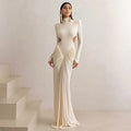 Elegant High Neck Backless Long Dress