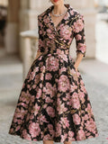 V-neck dress 3D digital printing elements fashion personality waist skirt