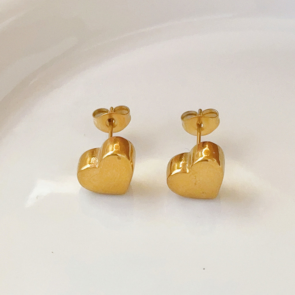 Minimalist Heart Titanium Steel Necklace 18K Gold Plated Clavicle Chain