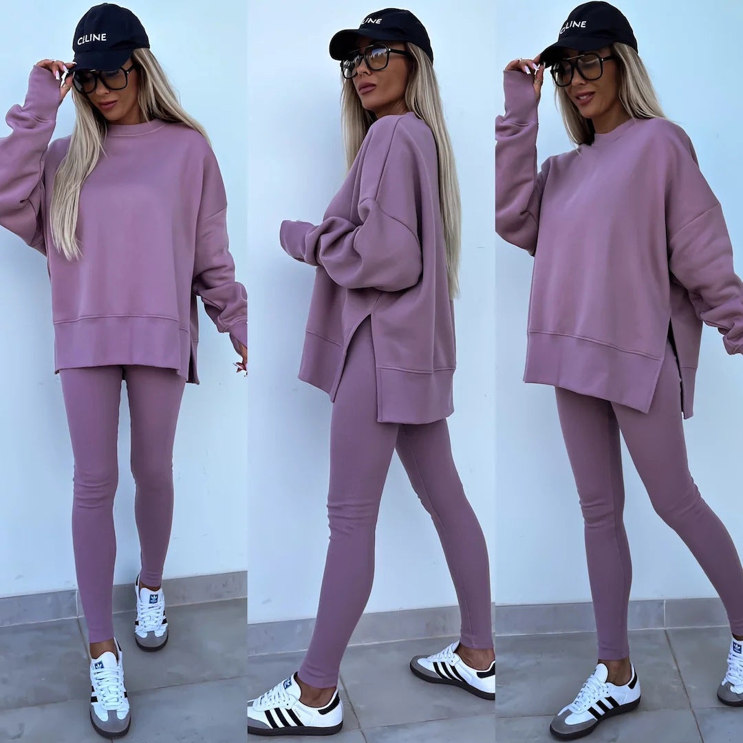 Long Sleeve Sweatshirt and Tight Trousers Set
