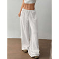 High Waist Wide Leg Cotton Trousers
