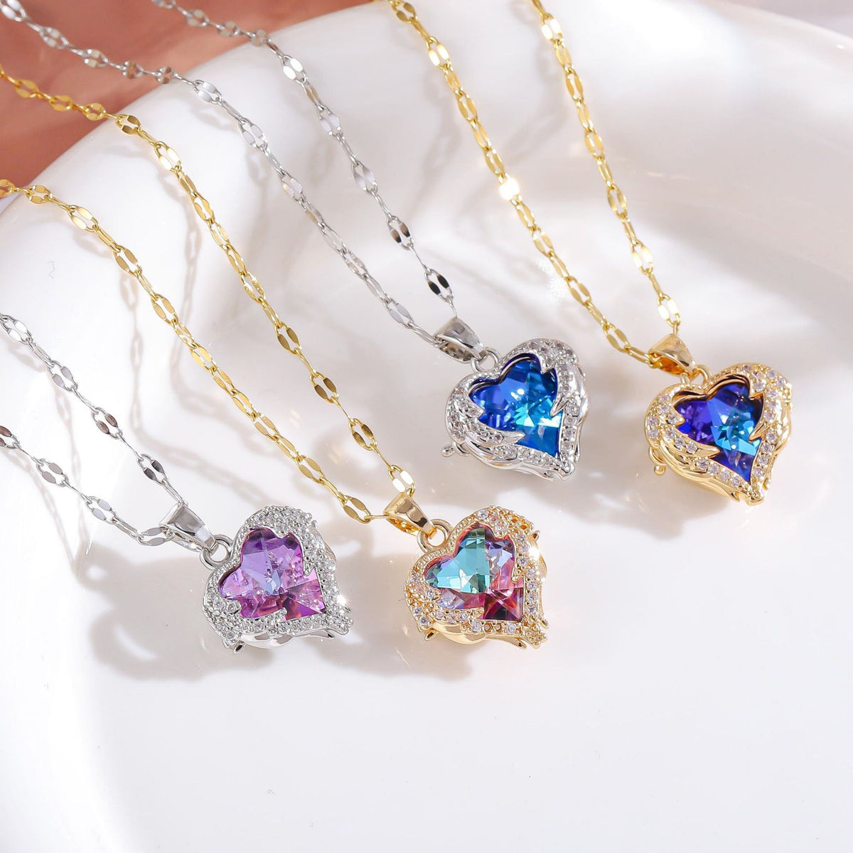 Women's Luxury Blue Crystal Necklace