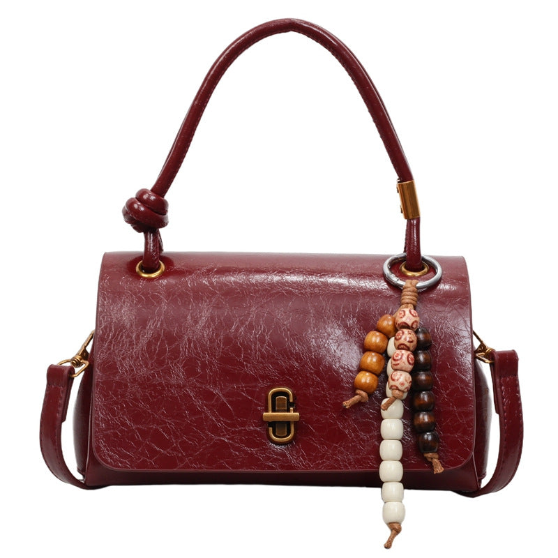 Oil-Waxed Leather Crossbody Shoulder Bag