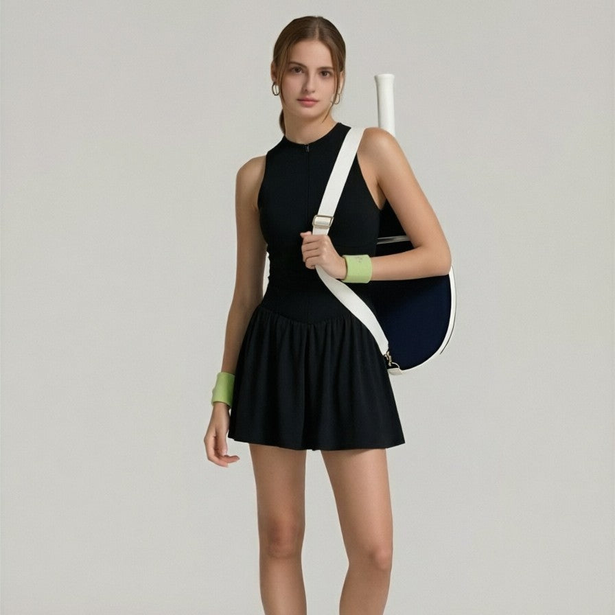 Women's seamless anti-bareback A-line skirt yoga tennis skirt