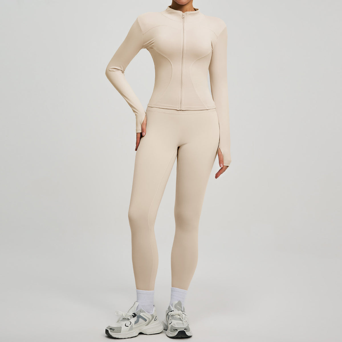 Lady's high-waisted yoga workout outfit