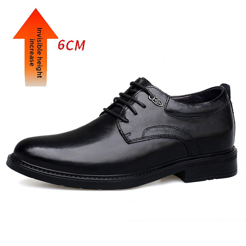 Mens Height Increase Leather Shoes Business Casual