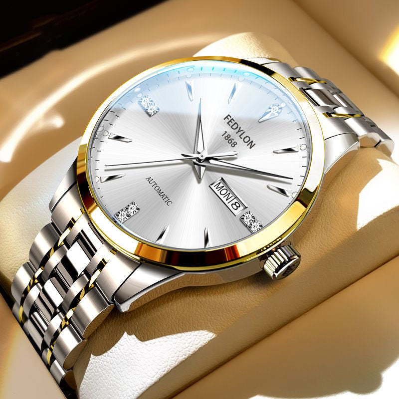 Fully automatic non-mechanical watch with water resistance