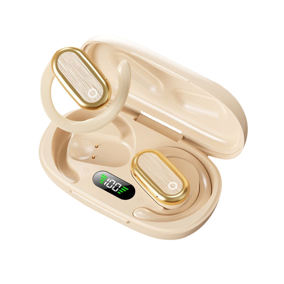 Open-Ear Bluetooth Headphones with Digital Display