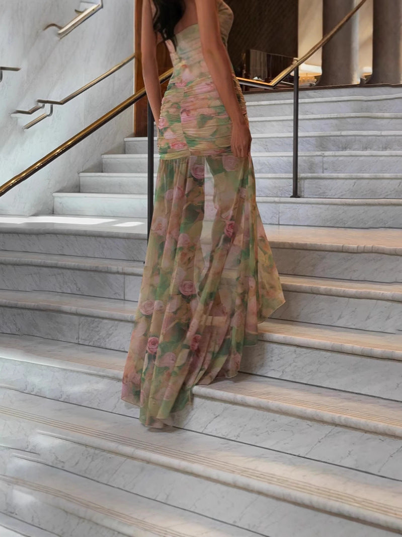 Womens Sling Print Summer Dress