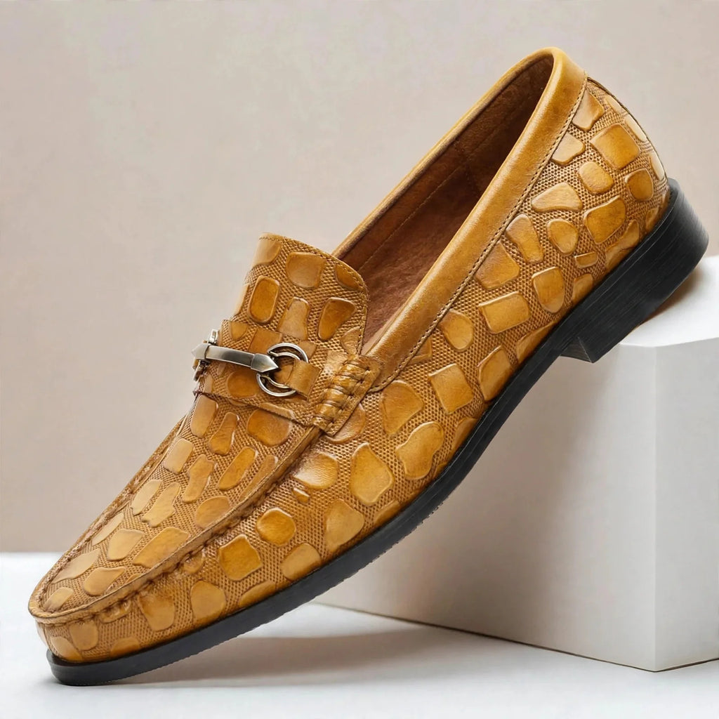 Men's Business Casual Loafers with Crocodile Pattern
