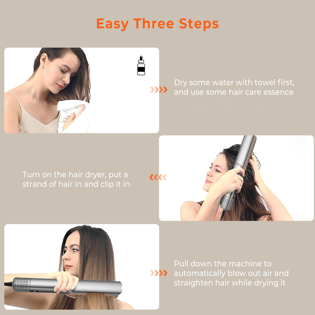 Hair dryer for straightening hair