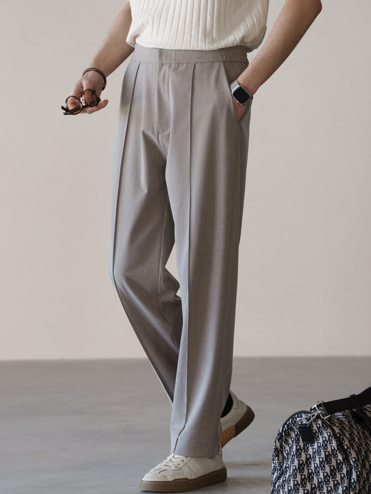 Mens Wool Blend Casual Trousers