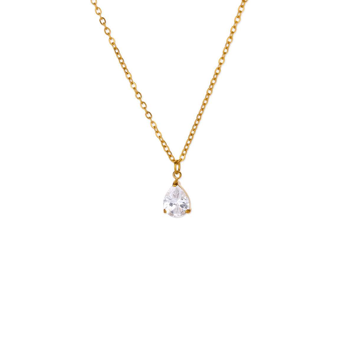 Water Drop Zircon Birthstone Necklace