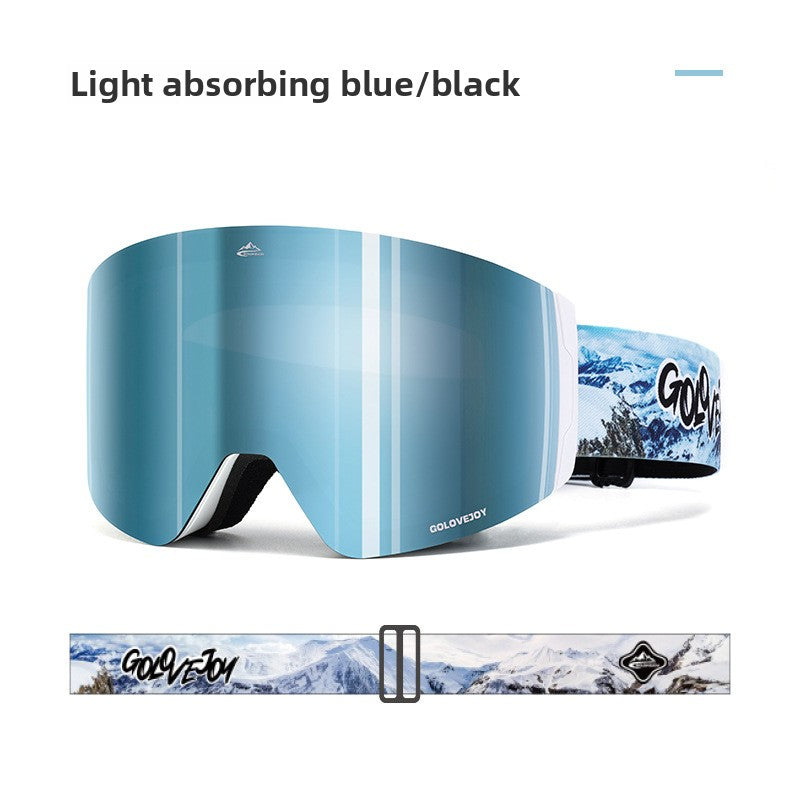 Magnetic Double-Layer Anti-Fog Ski Goggles