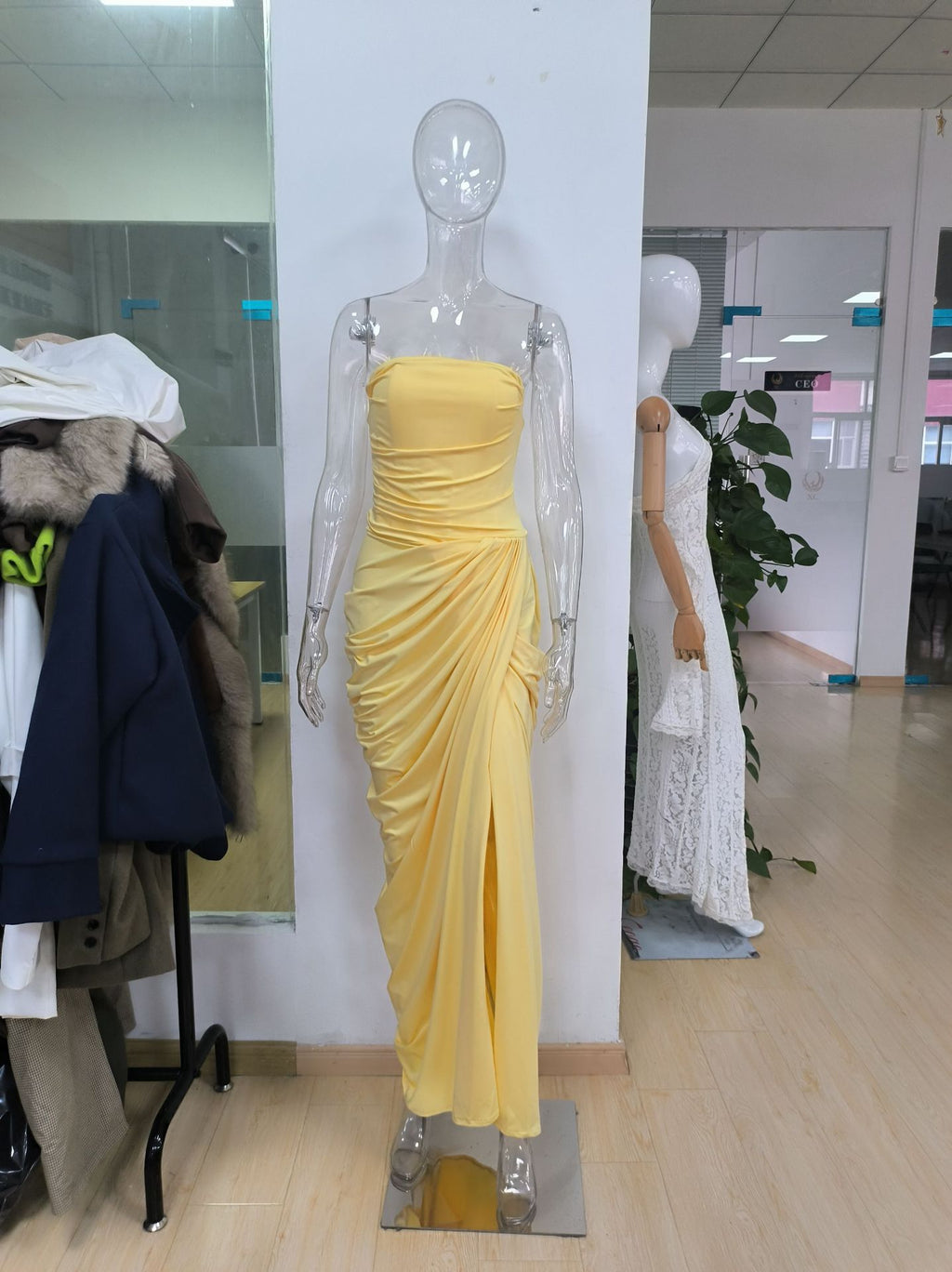 Satin Slim Fit Tube Dress