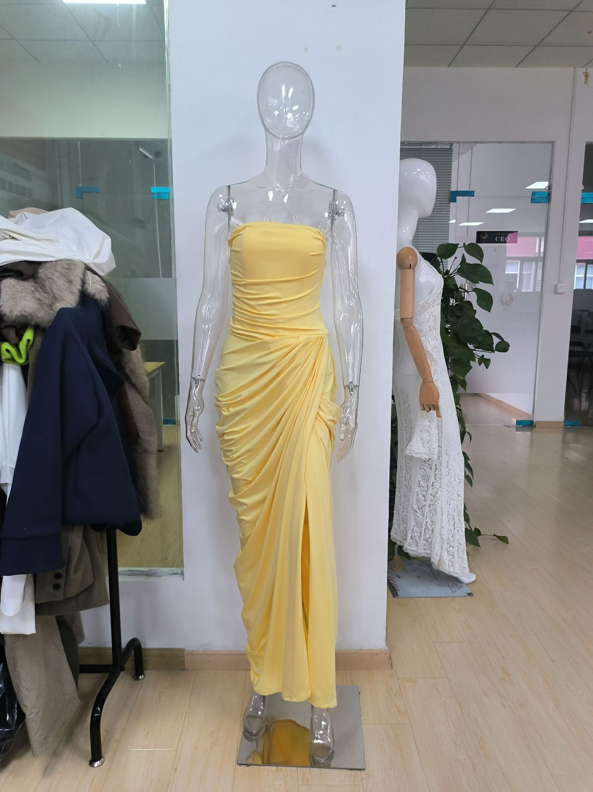 Satin Slim Fit Tube Dress