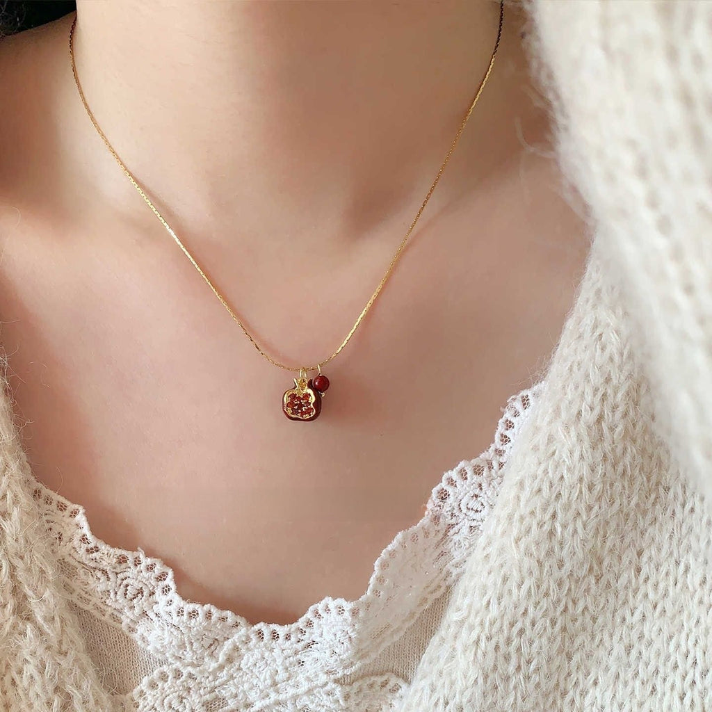 Vintage Pomegranate Pearl Necklace