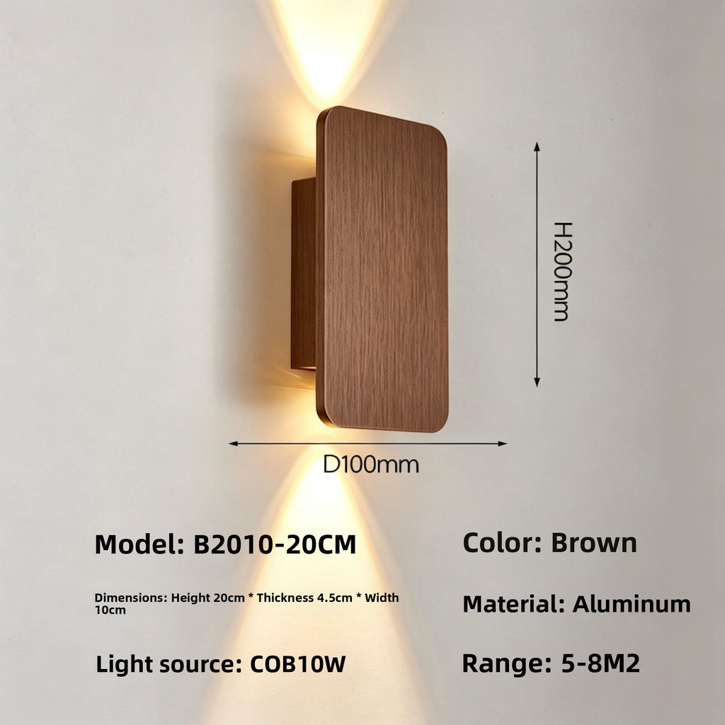 Nordic Brushed Aluminum LED Wall Lamp Up Down Light for Bedroom Living Room