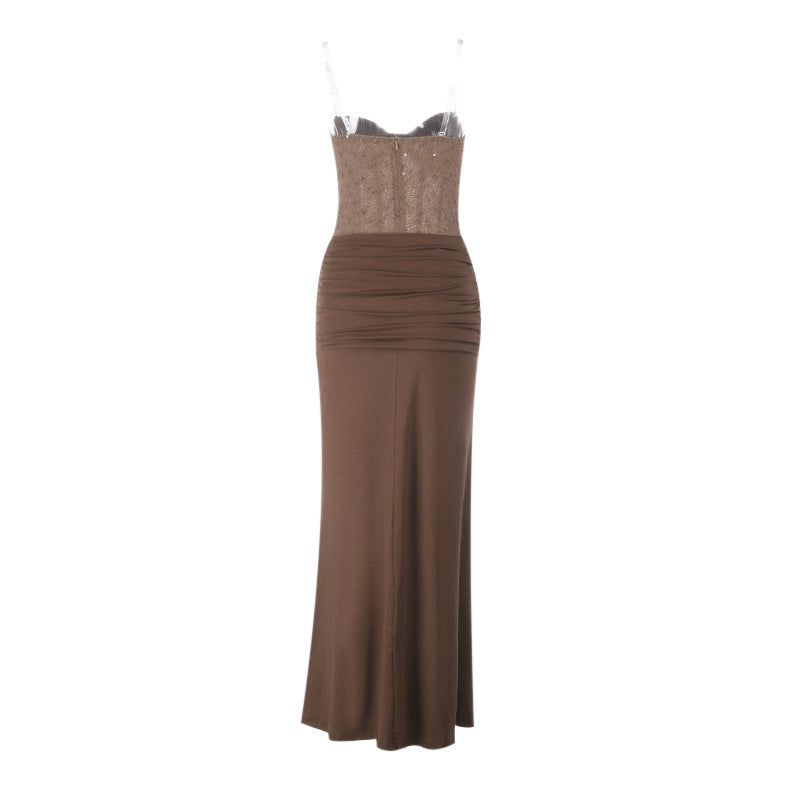 Elegant Ribbon Tube Top Evening Dress