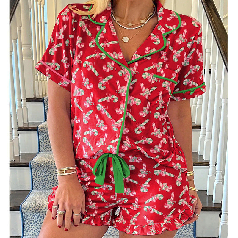 Womens Christmas Plaid Pajama Set