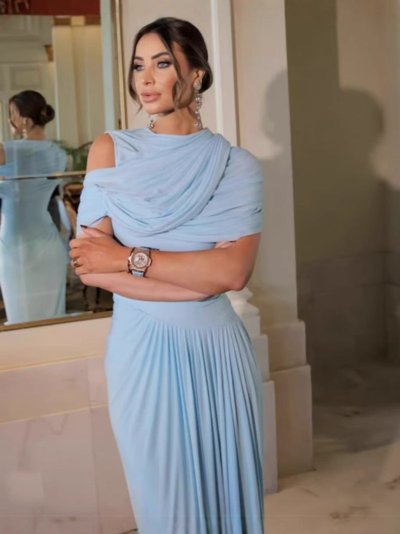 Retro Wrap Bodycon Long Dress