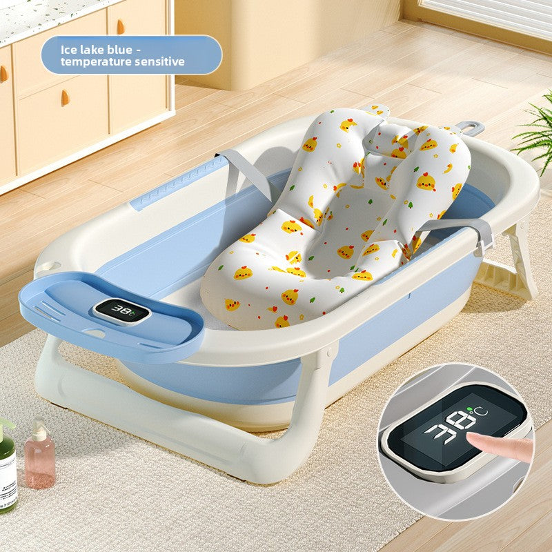 Temperature Sensing Baby Bathtub with Foldable Design