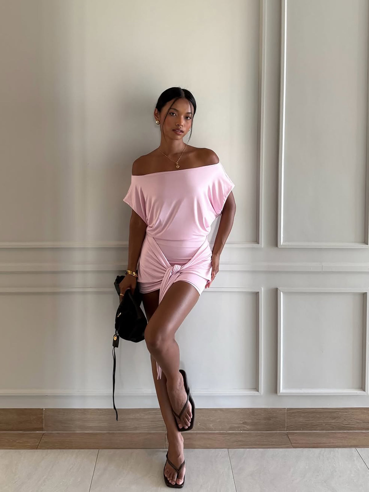 Women's loose one-shoulder dress