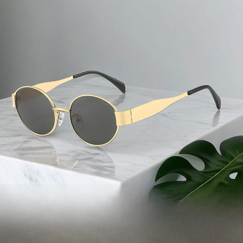 Oval Metal Frame Sunglasses UV400