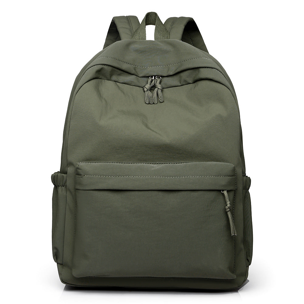 Simple Solid Color Nylon Backpack
