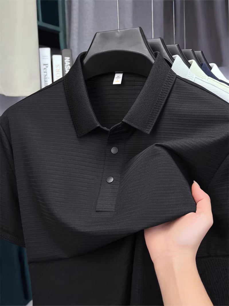 Mens Ice Silk Breathable Polo Shirt