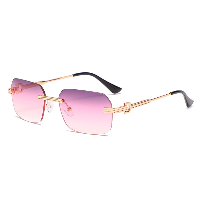 Irregular crystal cut square sunglasses