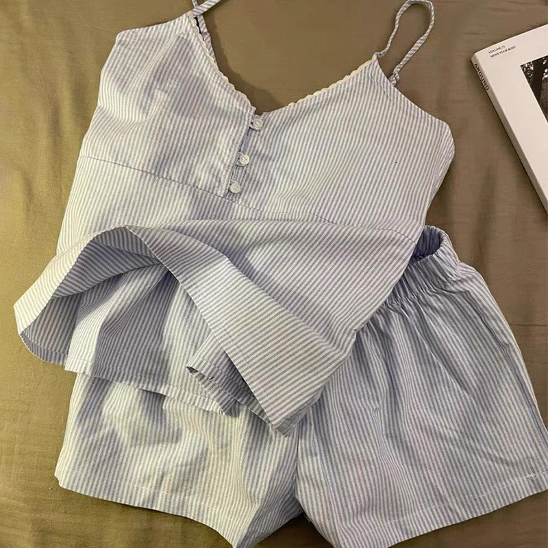 Womens Cloud Cotton Suspender Pajama Set