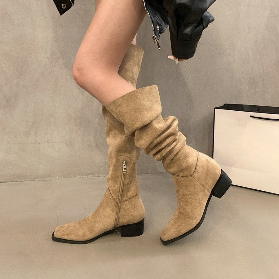 Womens Suede Over-the-Knee Boots