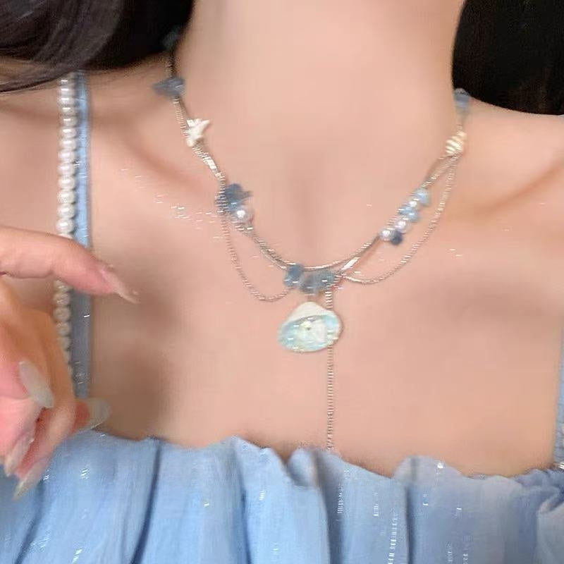 Seaside Shell Starfish Pendant Necklace