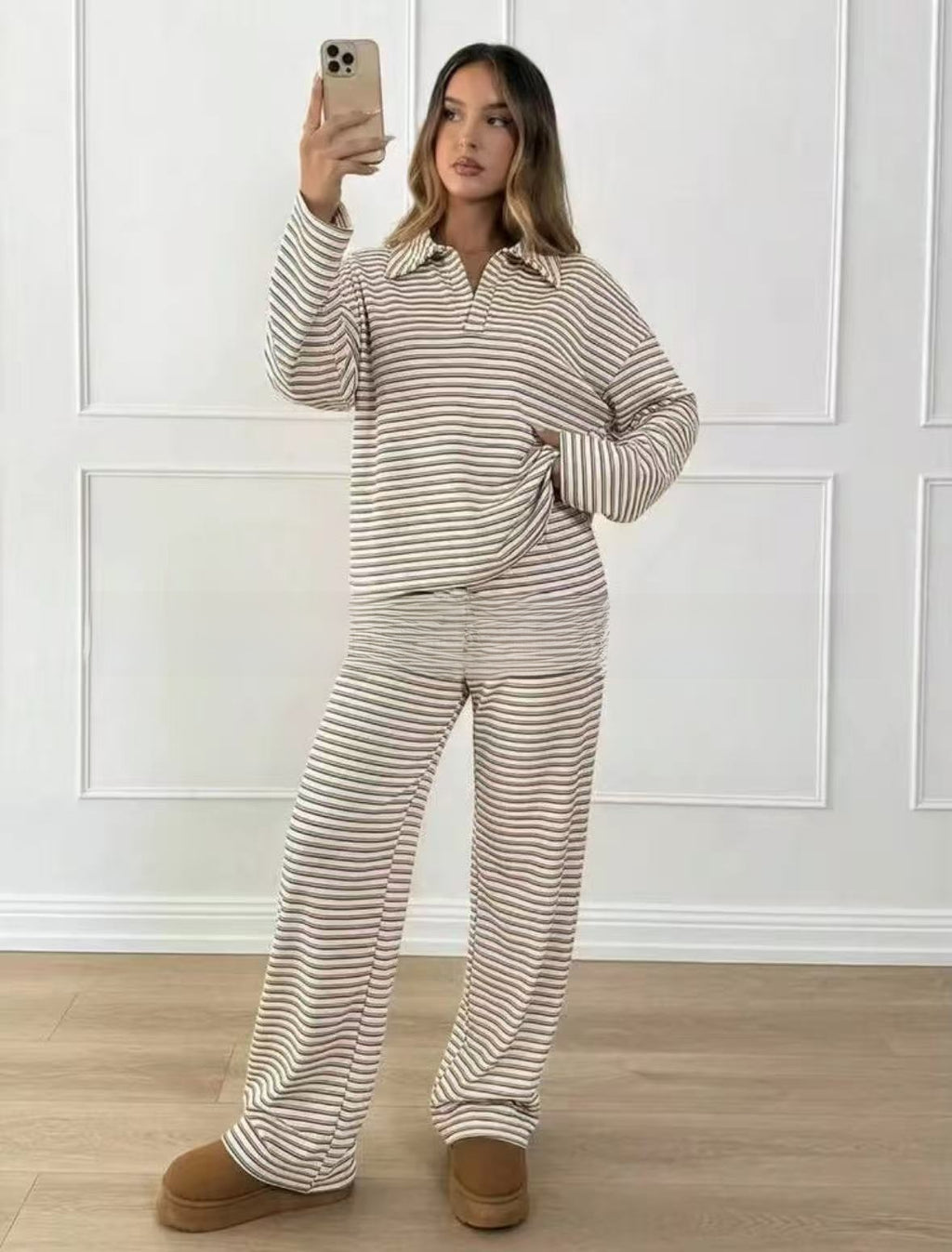 Striped Wide-Leg Pants