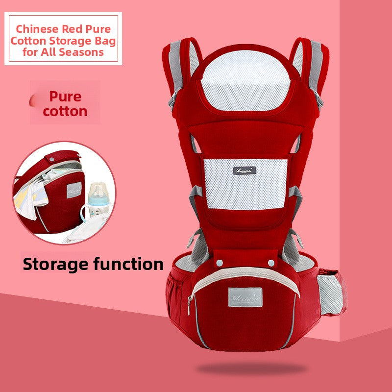 Foldable Baby Carrier with Waist Stool Dual Shoulder Support