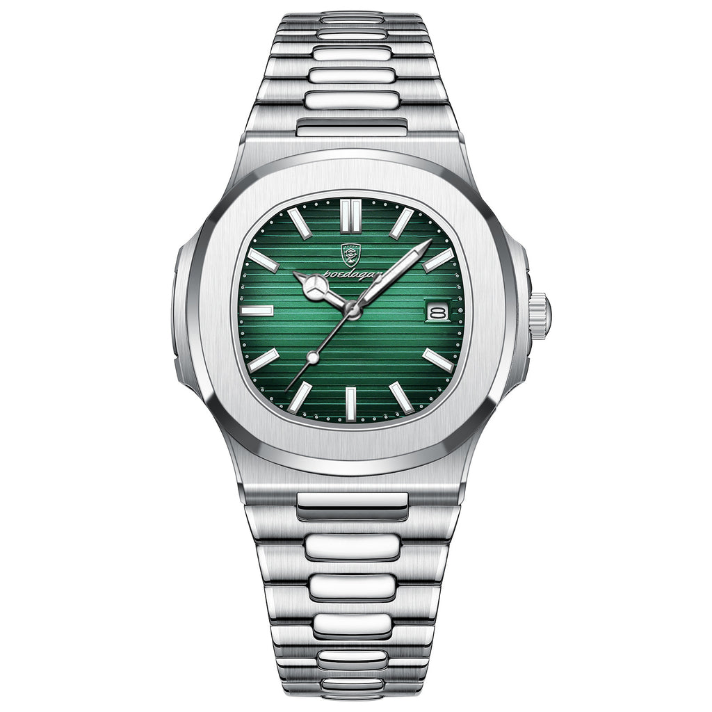 Ultra-Thin Waterproof Men's Quartz Watch with Stainless Steel Strap