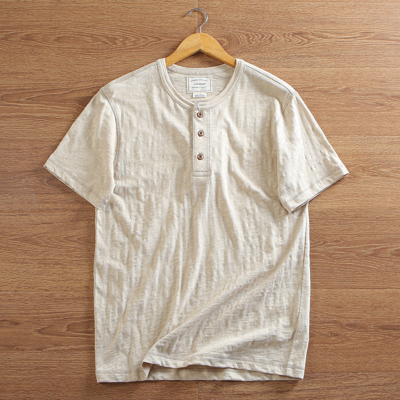 Mens Bamboo Linen Blend Short Sleeve T-Shirt