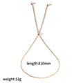 18K gold plated stainless steel diamond-set geometric necklace and bracelet set