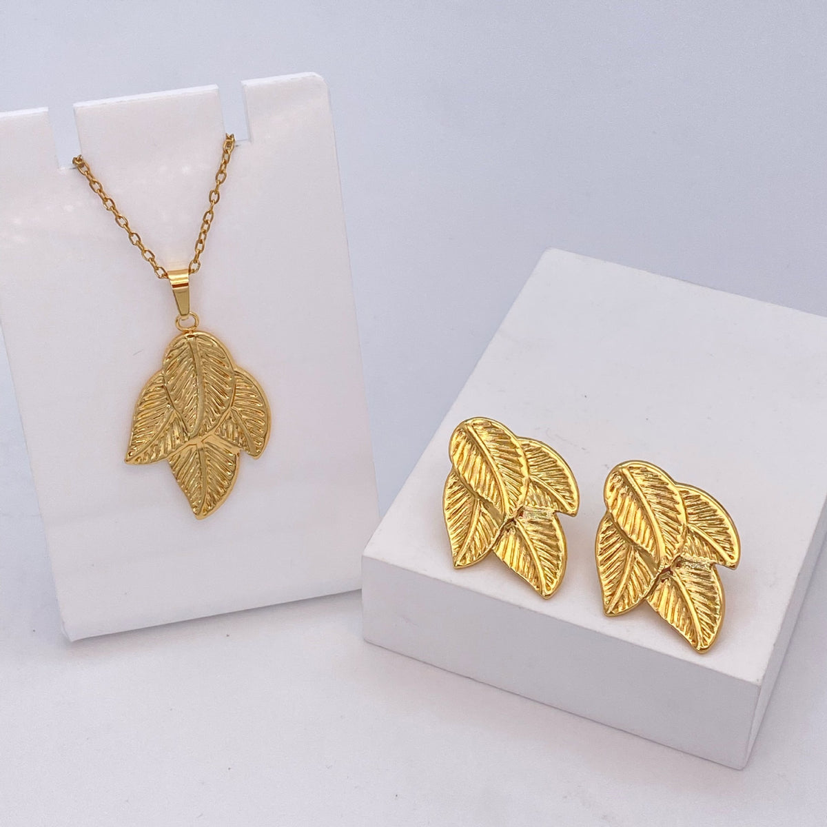 Stainless Steel Earrings and Necklace