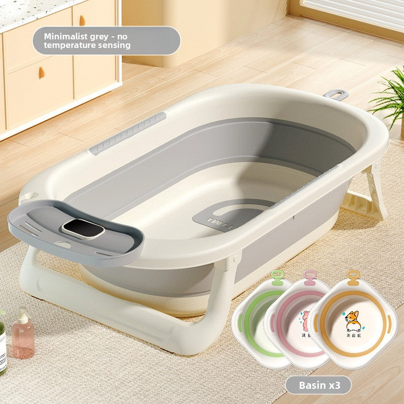 Temperature Sensing Baby Bathtub with Foldable Design