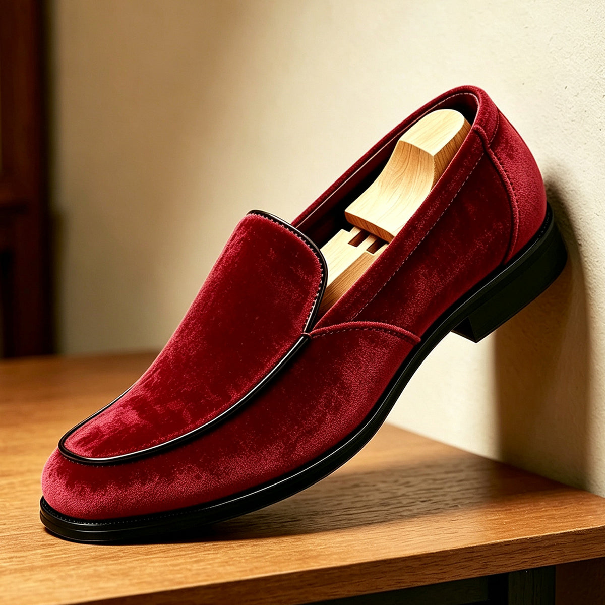 Mens Slip On Loafers Business Casual Leather Shoes