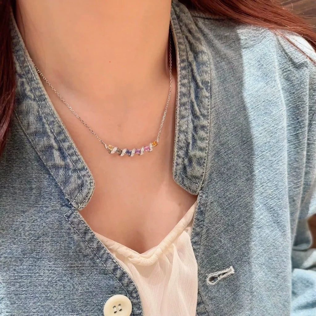 Rainbow Bridge Smile Titanium Steel Necklace